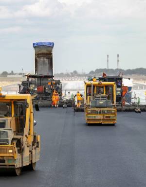 Volvo equipment working on the Paris Orly airport runway